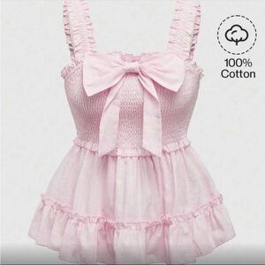 Brand New With Tag Y2K Bow Babydoll Cami